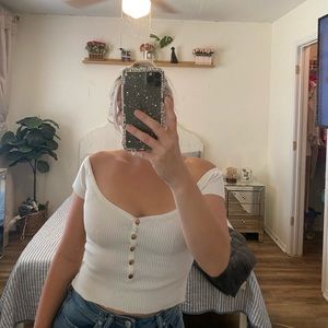 Love Tree Button Up Crop Top